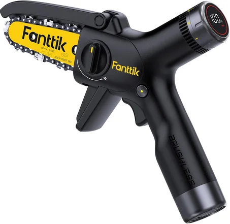 Fanttik TurboLite W10 APEX Rotor externo motor sin escobillas, mini motosierra inalámbrica con ajuste de 3 velocidades, carga rápida tipo C, luz LED para madera de árbol, herramientas para el