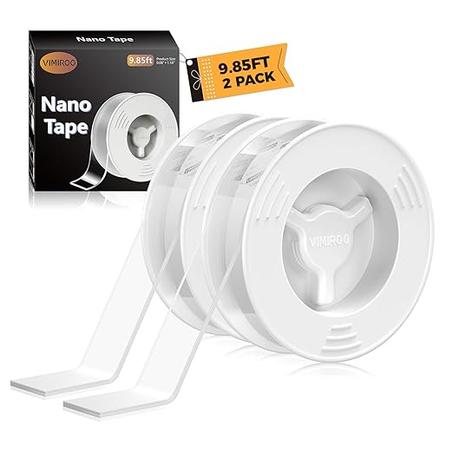 Cinta de doble cara resistente, extra grande de 9.85 pies, cinta de montaje de doble cara, tiras adhesivas de pared transparentes extraíbles reutilizables para alfombras de póster, paquete de