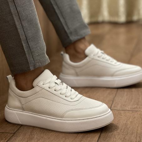 BASKET ALDO CUIR  BLANC