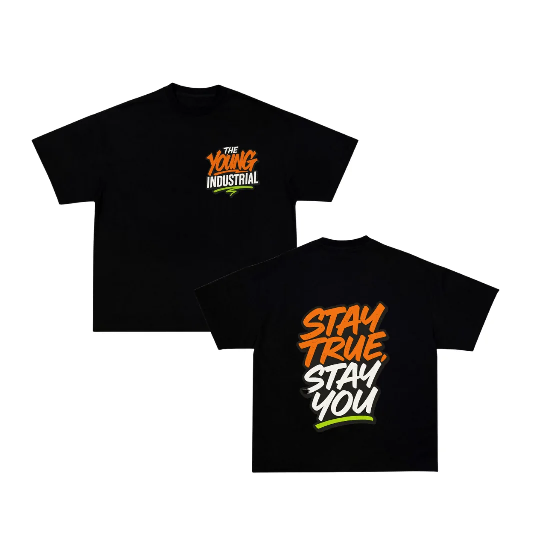 Stay True Tee Noir – THE YOUNG INDUSTRIAL
