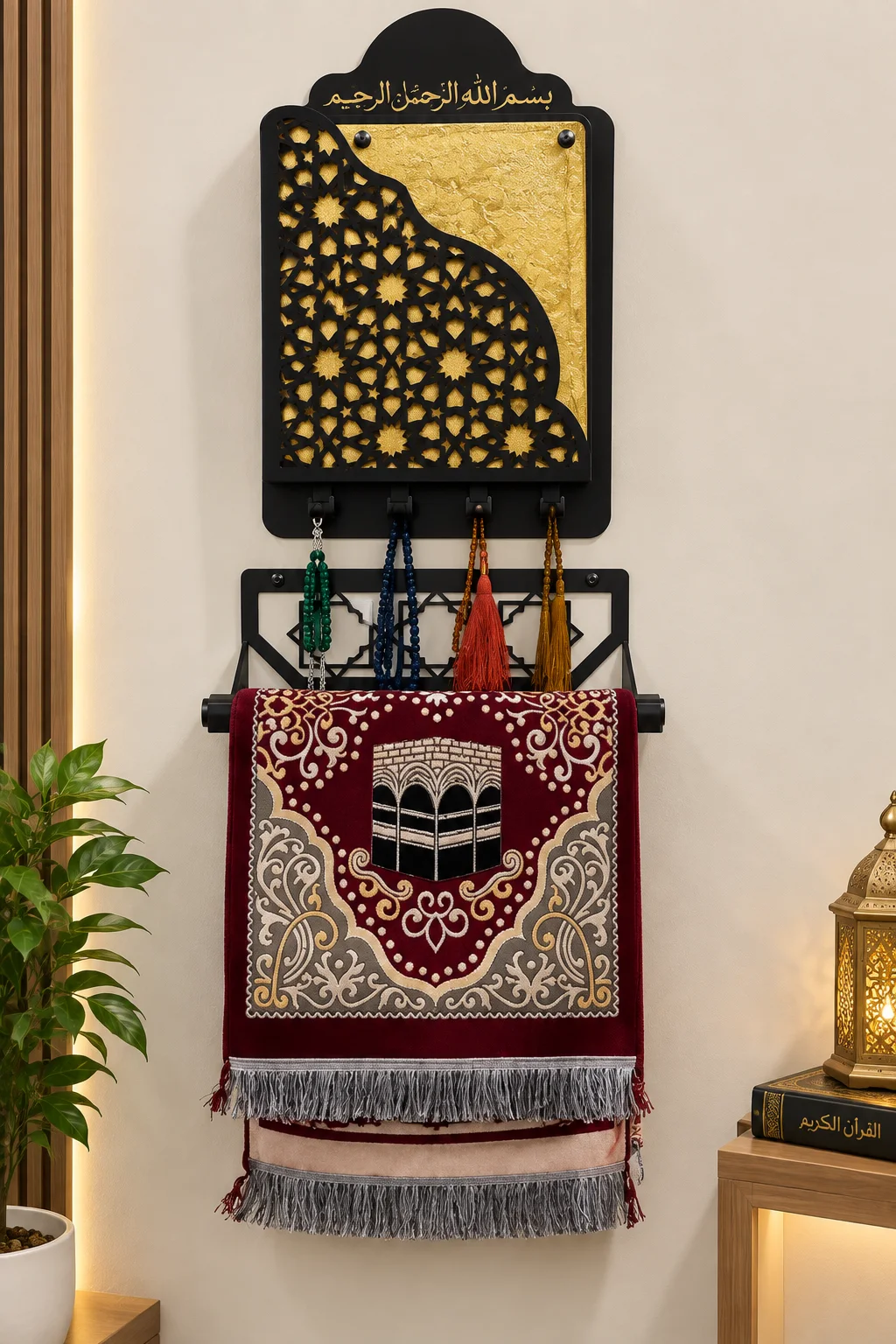 🕌 حامل سجادة الصلاة ومستلزمات الصلاة الجداري