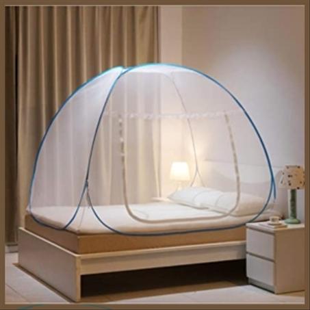 خيمة طاردة للبعوض محمولة قابلة للطي لسرير فردي وثنائي وللتخييم والسفر.