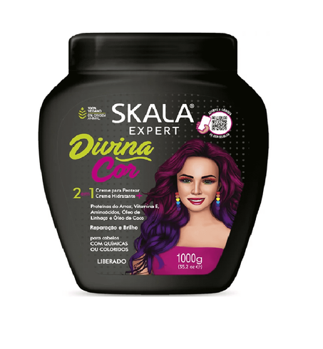 Skala Expert Divina Cor 2-en-1 Creme Para Pentear + Creme Hidratante, Net 1000g