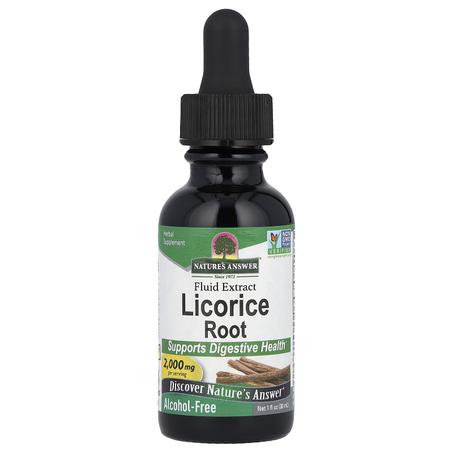 Nature's Answer, LICORICE , Racine de réglisse, Extrait liquide, Sans alcool, 2000 mg, 30 ml