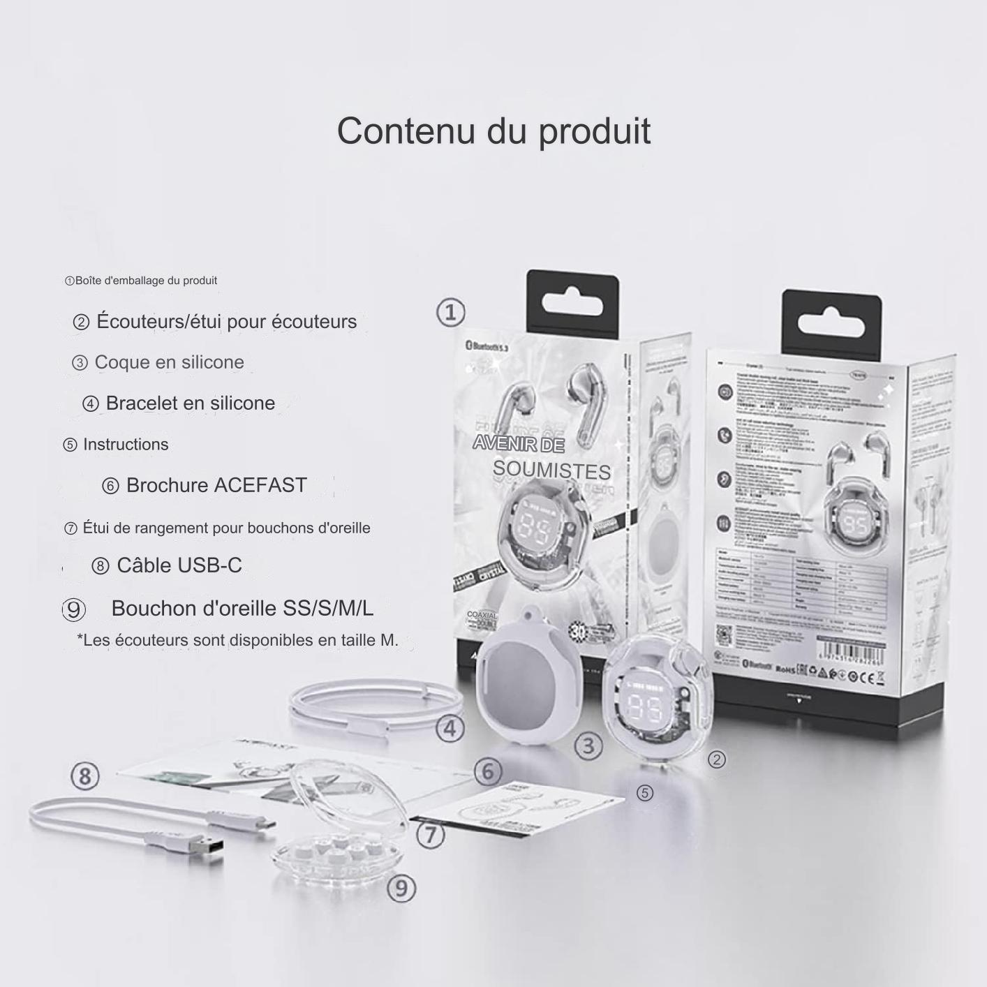 ENC Earphones Transparent Printme Air 39