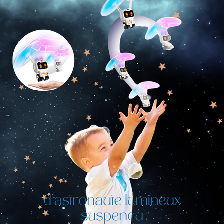 Jouet optère d'hélicd'astronaute lumineux suspendu, avion RC anti-chute, chargement USB, jouets pour enfants