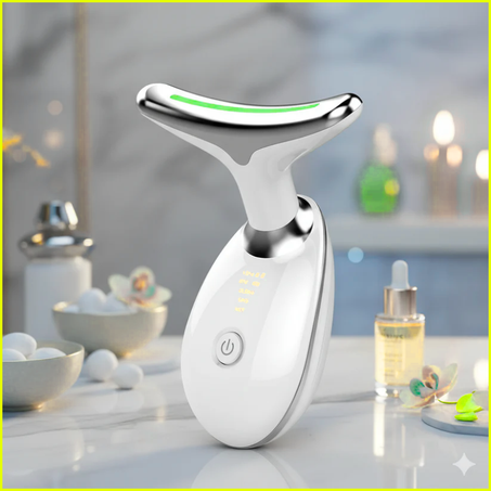 جهاز الهايفو المنزلي لمكافحة التجاعيد وشد الوجه والرقبة بتقنية EMS والعناية الضوئية المتكاملة