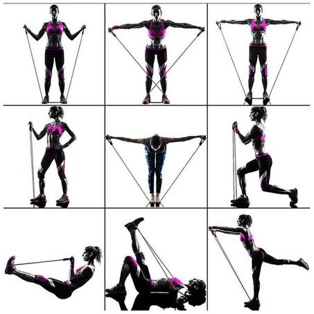 مجموعة أشرطة مقاومة مع مقابض ورباط باب - لتمارين اللياقة البدنية