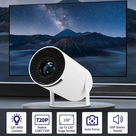 بروجيكتور 4K HD ذكي – أندرويد + WiFi 5G + HDMI – تجربة سينمائية على شاشة حتى 300 بوصة