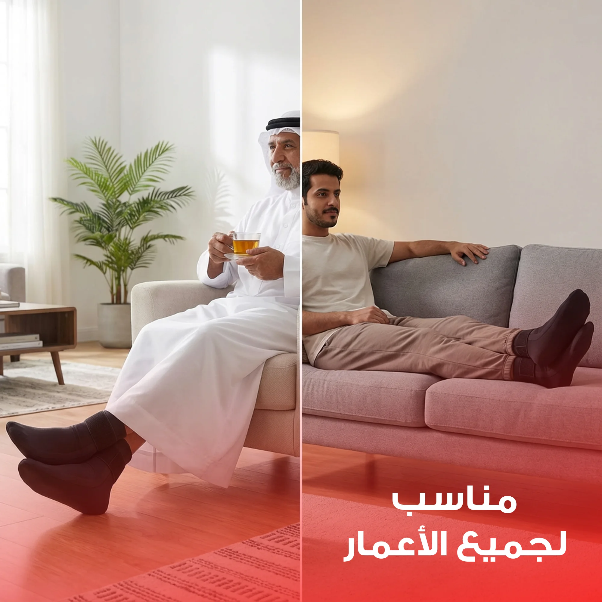 جوارب جل بارد و ساخن قابل لإعادة الاستخدام لكبار السن لتخفيف الالام الكاحل والقدم . 🎁 خصم ٪12 عند شراء قطعتين