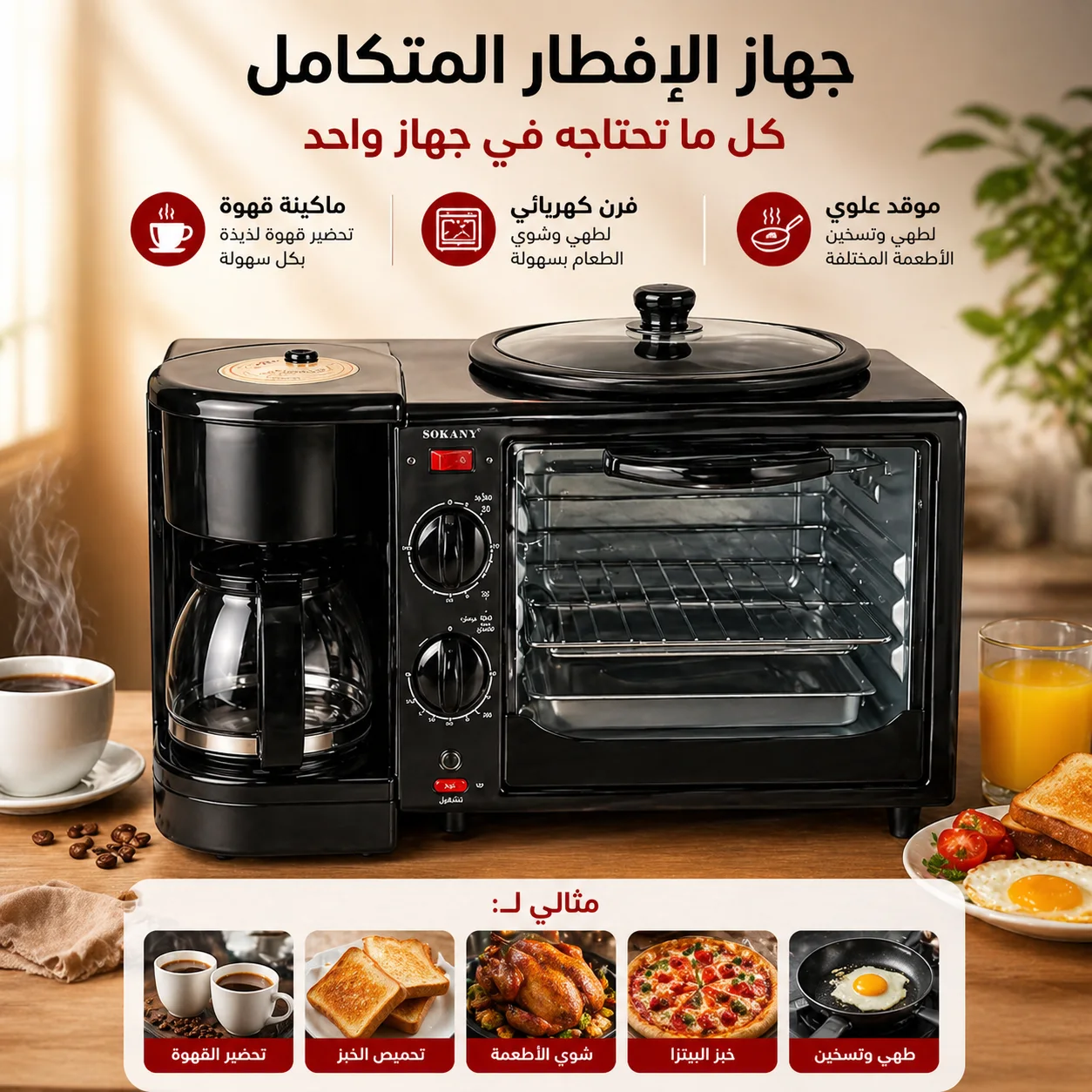 عرض الأجهزة المنزلية 4 في 1 – مكنسة + جهاز إفطار + خلاط ألماني + مفرمة لحوم
