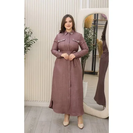robe chemise 9amraya perle