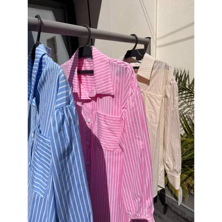 chemise popline rayé