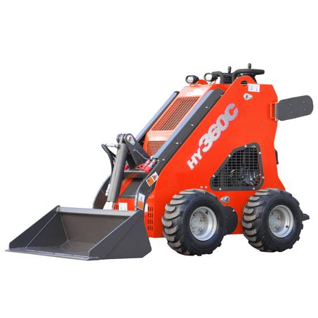 Wheel Stand-On Mini Skid Steer Loader with 13.5HP Gasoline B&S Engine and Attachments | HUAYEE HY360C