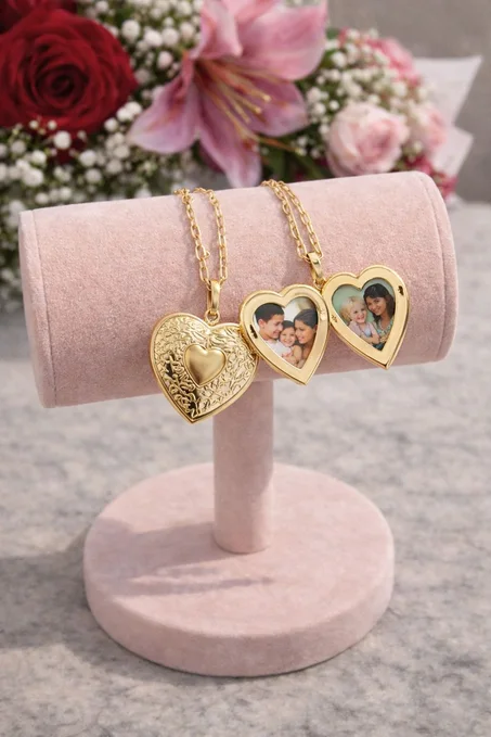 Collier Souvenir Ouvrable Cœur en Acier Inoxydable