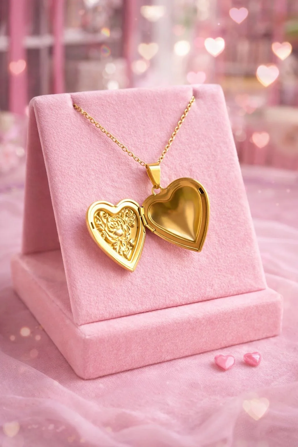 Collier Souvenir Ouvrable Cœur en Acier Inoxydable