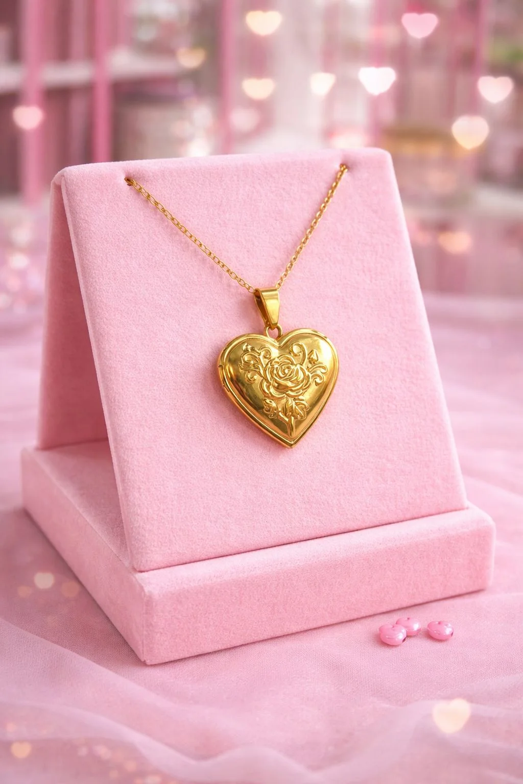 Collier Souvenir Ouvrable Cœur en Acier Inoxydable