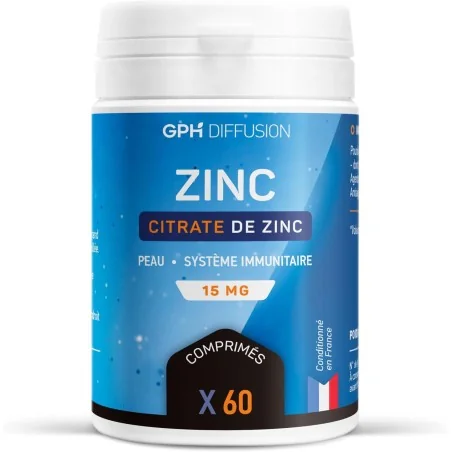 GPH DIFFUSION CITRATE DE ZINC 15MG 60 COMPRIMES