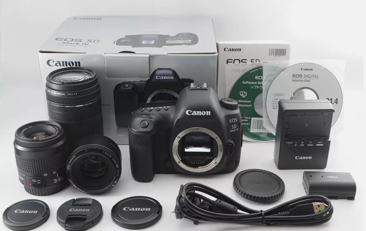 Mint Canon EOS 5D Mark IV Full Frame DSLR Camera with EF 90-300mm Lens Set
