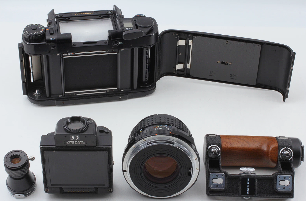 Pentax 67II AE Medium Format Camera w/ SMC 105mm f/2.4 Lens & Magnifier