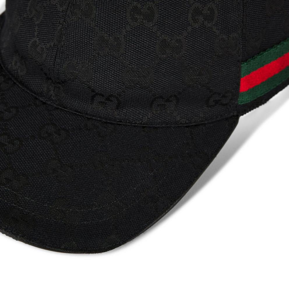 Gucci Original GG Canvas Baseball Hat With Web Black