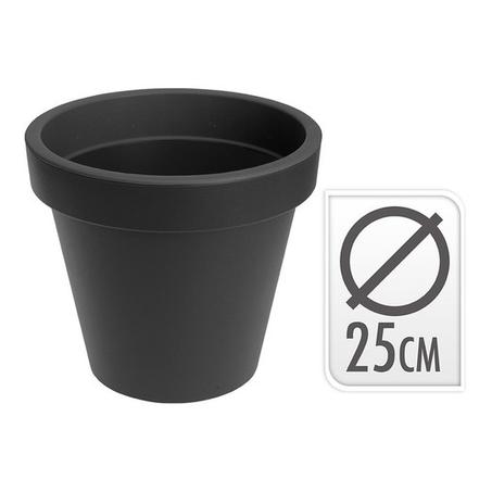 Maceta inyeccion antracita ø 25cm 74825