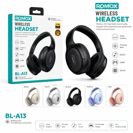 CASQUE. سماعة رأس لاسلكية ROMOX BL-A13 — بلوتوث V6.0