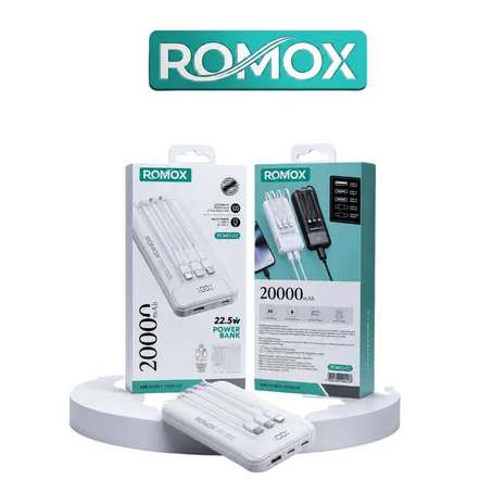باور بانك  ROMOX ROMO-02 — 20000mAh | شحن سريع  POWER BANK 22.5W