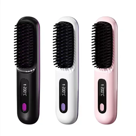 2-in-1 Cordless Hot Comb Hair Straightener Brush