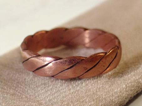 Handcrafted ring in solid copper - Vitality braid