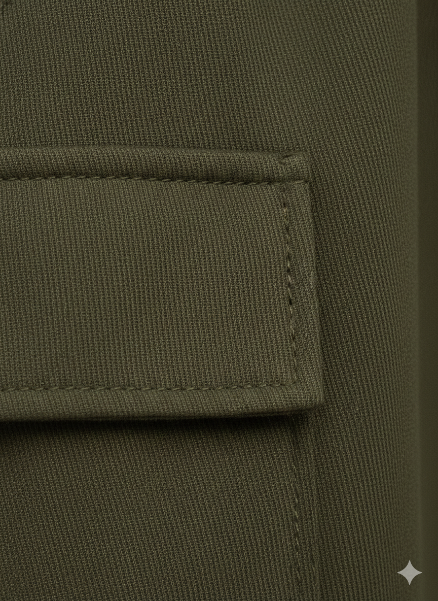 🌿 اونسومبل طويل بقَصّة قميص باللون الأخضر الزيتي الأنيق