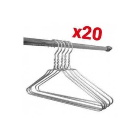 pack de 20 cintres métal robuste avec chrome