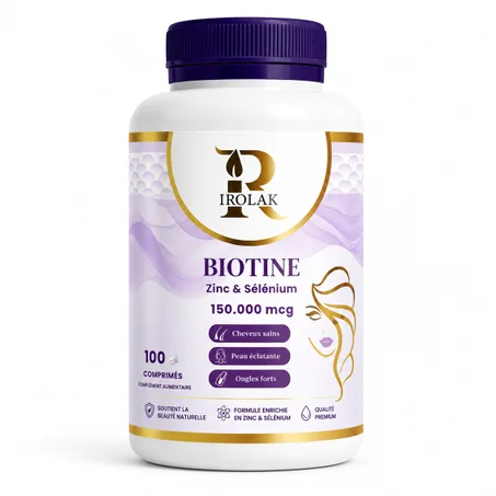 IROLAK Biotine 150 000 mcg – Zinc & Sélénium