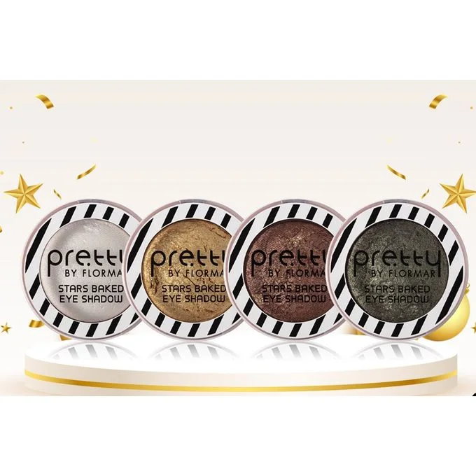 pretty by flormar Pack fêtes et paillettes : 4 fards à paupières mono