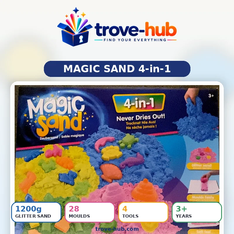 لعبة الرمل السحري 4 في 1 للأطفال – Magic Sand 1200g