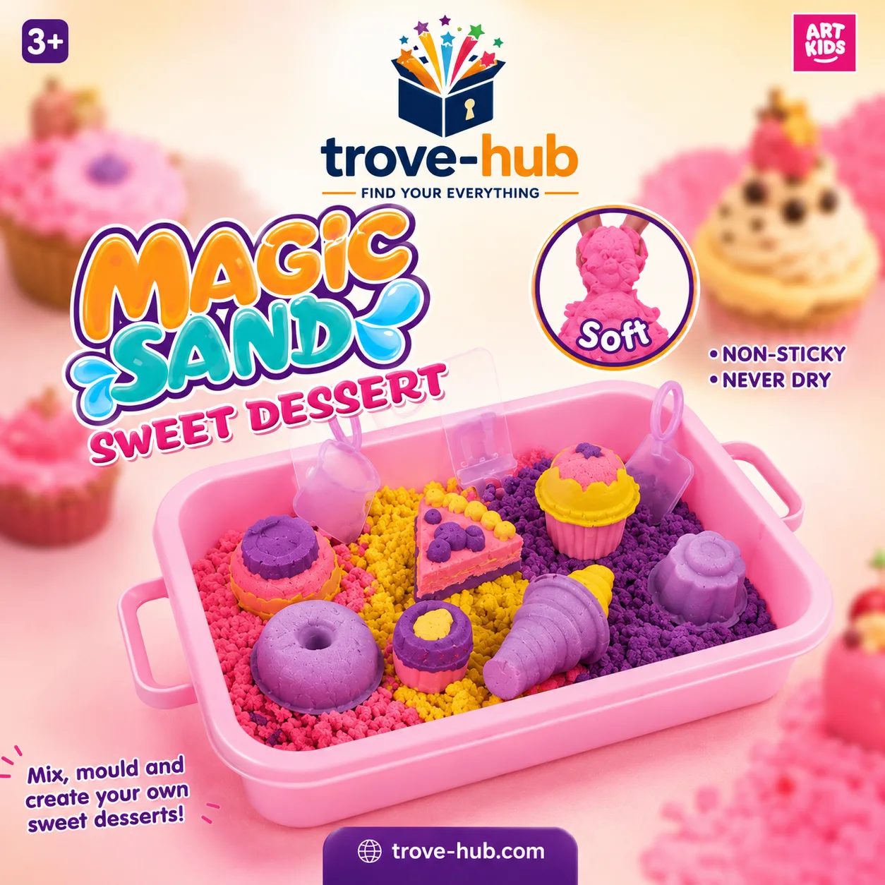 لعبة الرمل السحري للحلويات – Magic Sand Sweet Dessert