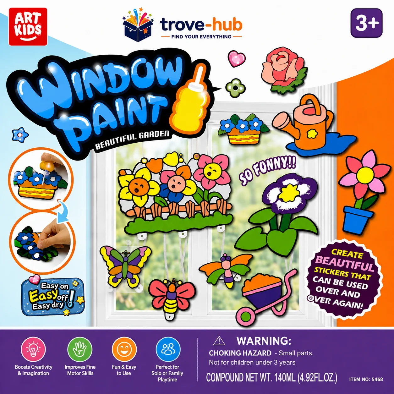 🎨 ألوان نافذة الزجاج للأطفال – Window Paint Beautiful Garden