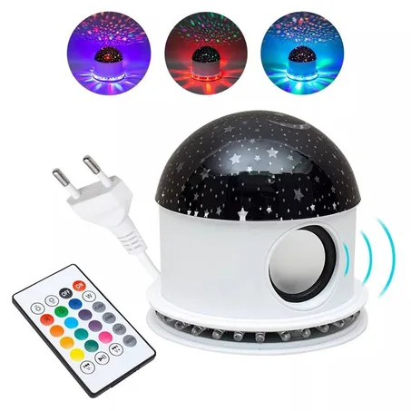 مصباح بإضاءة على شكل نجوم مع جهاز تحكم عن بعد