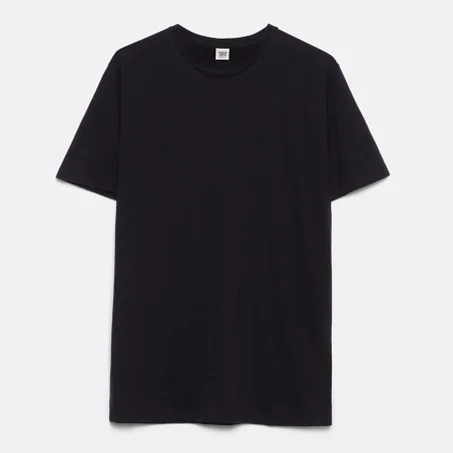 BLACK BASIC SLIM-FIT T-SHIRT
