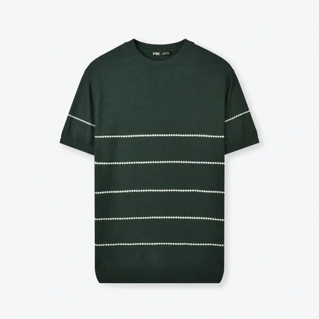 STRIPED KNIT T-SHIRT