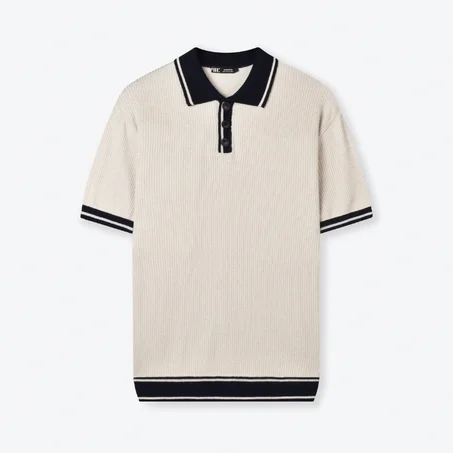 CONTRAST KNIT POLO SHIRT