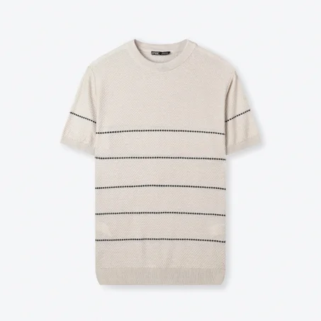 STRIPED KNIT T-SHIRT