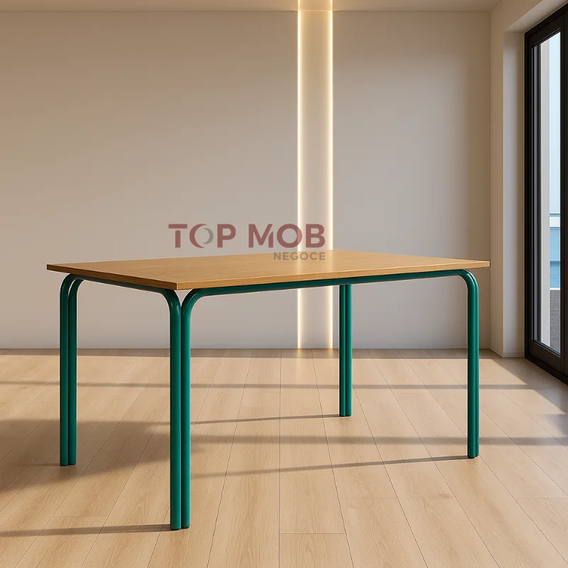 Table rectangulaire à piétement jumelé