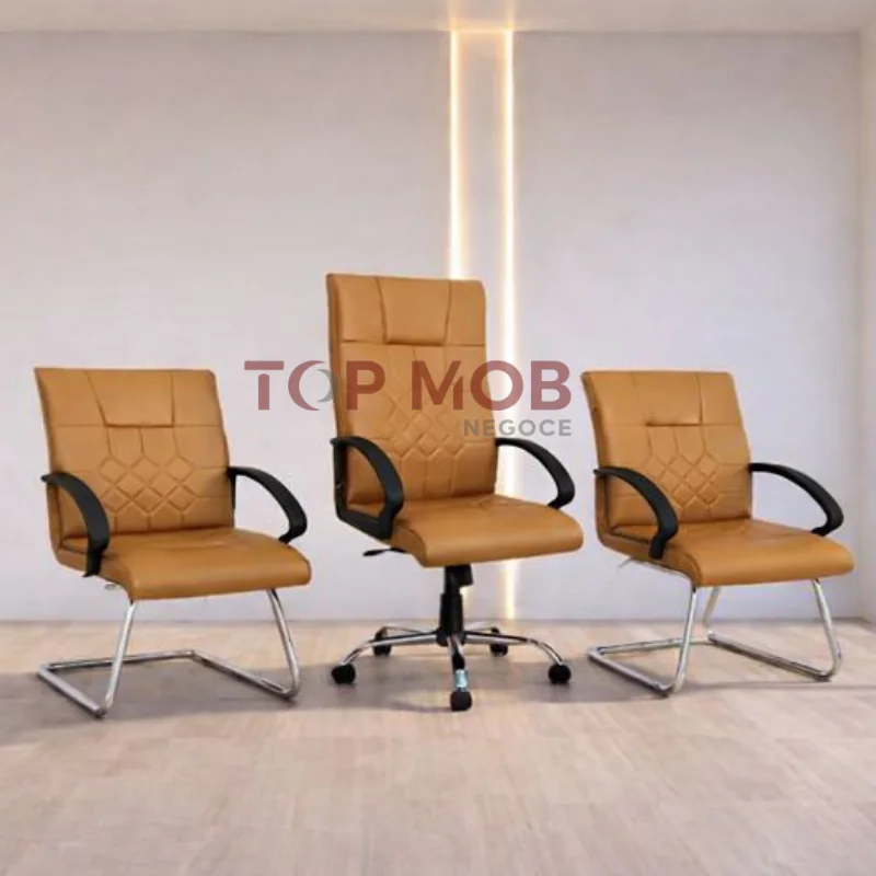 Ensemble de fauteuils de bureau – Piètement chromé