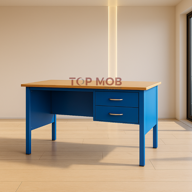 Bureau semi métallique avec deux tiroirs