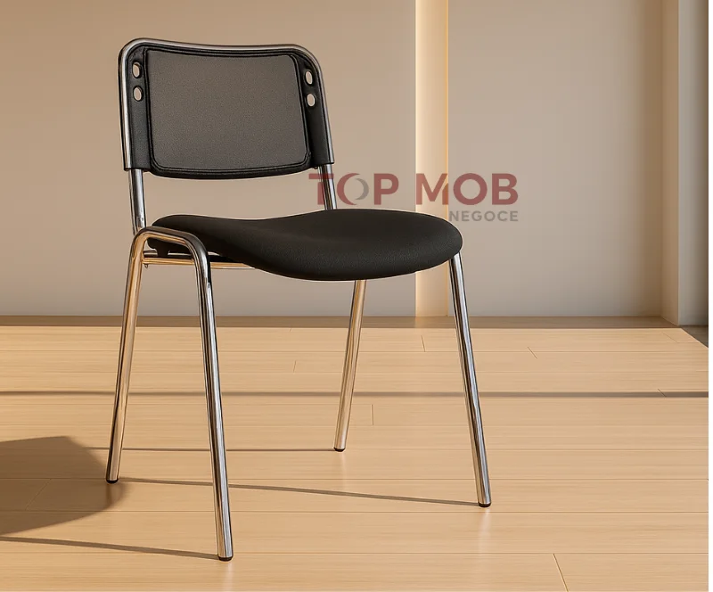 Chaise Visiteur Chromée – Design Moderne & Confort