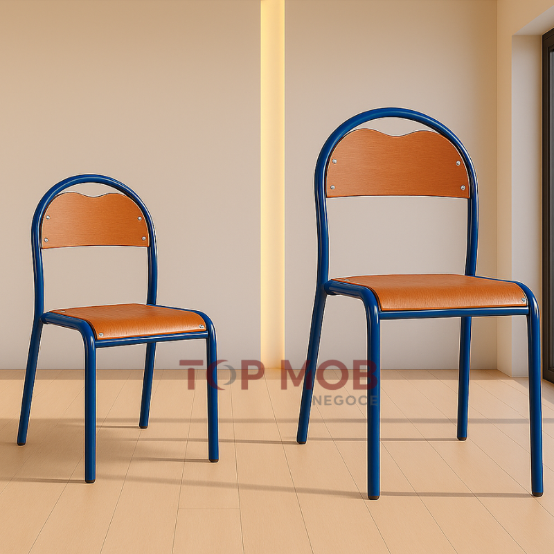 Chaise semi métallique dossier rond (grand/ petit modèle)