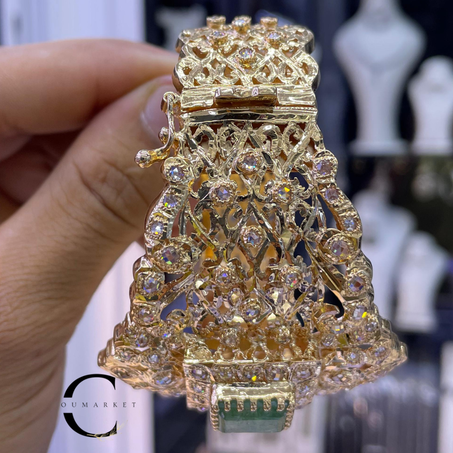 براسلــي نقــرة مشلل بالذهـــب