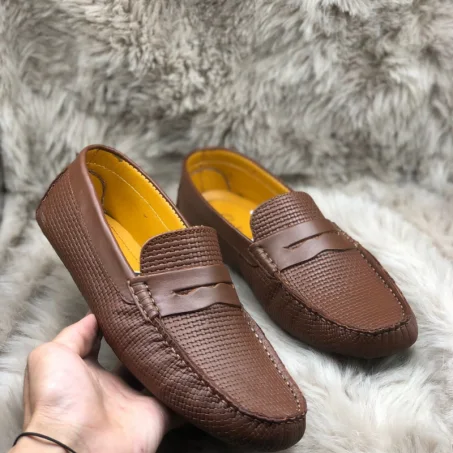 حذاء من الجلد G003 TABAC and Noir