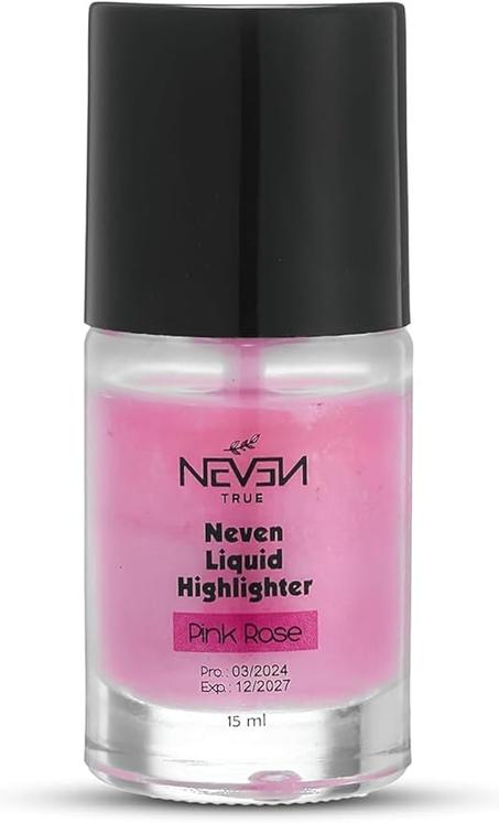 Iluminador líquido de Nevin Cosmetics | Rosa rosa Acabado brillante y edificable | 15 ml